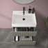 Mobiletto bagno sospeso cannettato 60 cm verde con lavabo  Bali