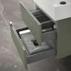 Mobiletto bagno sospeso cannettato 60 cm verde con lavabo  Bali