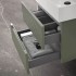 Mobiletto bagno sospeso cannettato 60 cm verde con lavabo  Bali