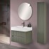 Mobile bagno sospeso cannettato 70 cm verde con specchio  Bali