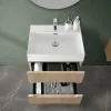 Mobile bagno sospeso cannettato 70 cm teak sabbiato con specchio  Bali