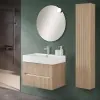 Mobile bagno sospeso cannettato 70 cm teak sabbiato con specchio  Bali