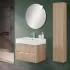 Mobile bagno sospeso cannettato 70 cm teak sabbiato con specchio  Bali