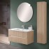 Mobile bagno sospeso cannettato 90 cm teak sabbiato con specchio  Bali