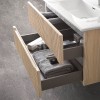 Mobiletto bagno sospeso cannettato 60 cm teak sabbiato con specchio  Bali