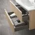 Mobiletto bagno sospeso cannettato 60 cm teak sabbiato con specchio  Bali