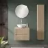 Mobile bagno sospeso cannettato 60 cm sabbiato con top e specchio  Bali