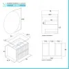 Mobile bagno sospeso cannettato 60 cm sabbiato con top e specchio  Bali