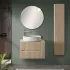 Mobile bagno sospeso cannettato 70 cm sabbiato con top e specchio  Bali