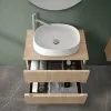 Mobile bagno sospeso cannettato 70 cm sabbiato con top e specchio  Bali