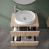 Mobile bagno sospeso cannettato 70 cm sabbiato con top e specchio  Bali