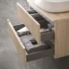 Mobile bagno sospeso cannettato 60 cm sabbiato con top e specchio  Bali