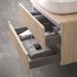 Mobile bagno sospeso cannettato 90 cm sabbiato con top e specchio  Bali