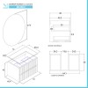 Mobile bagno sospeso cannettato 70 cm noce con top e specchio  Bali