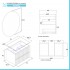 Mobile bagno sospeso cannettato 70 cm noce con top e specchio  Bali