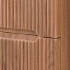 Mobile bagno sospeso cannettato 70 cm noce con top e specchio  Bali
