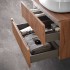 Mobile bagno sospeso cannettato 70 cm noce con top e specchio  Bali