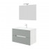Mobile bagno sospeso 80 rovere bianco e tortora con lavabo e specchio  Iris