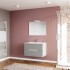Mobile bagno sospeso 80 rovere bianco e tortora con lavabo e specchio  Iris