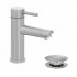 Miscelatore lavabo acciaio spazzolato con piletta click-clack  York 