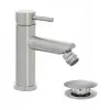 Miscelatore bidet acciaio spazzolato con piletta click-clack  York 