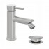 Miscelatore bidet acciaio spazzolato con piletta click-clack  York 