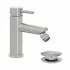 Miscelatore bidet acciaio spazzolato con piletta click-clack  York 