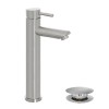 Miscelatore lavabo alto acciaio spazzolato e piletta click-clack  York
