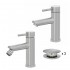 Set miscelatori lavabo e bidet acciaio spazzolato e piletta click-clack  York 