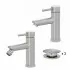Set miscelatori lavabo e bidet acciaio spazzolato e piletta click-clack  York 