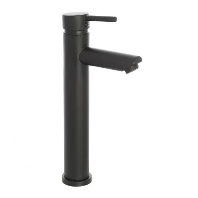 Miscelatore lavabo alto nero opaco con piletta click clack  York