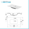 Mobile bagno sospeso 80 cm 2 ante serie Oasi rovere con specchio e lavabo