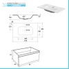 Mobile sospeso 80 cm grigio perla con lavabo incasso e specchio Iside
