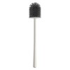 Scopino di ricambio per wc con setole in silicone grigio e manico bianco  