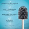 Scopino di ricambio per wc con setole in silicone grigio e manico bianco  