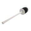 Scopino di ricambio per wc con setole in silicone grigio e manico bianco  