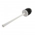 Scopino di ricambio per wc con setole in silicone grigio e manico bianco  
