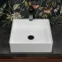 Lavabo da appoggio quadrato 45 cm in acciaio inox bianco opaco  Goya