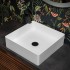 Lavabo da appoggio quadrato 45 cm in acciaio inox bianco opaco  Goya