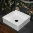 Lavabo da appoggio quadrato 45 cm in acciaio inox bianco opaco  Goya