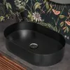 Lavabo da appoggio ovale 58x38 cm in acciaio inox nero opaco  Goya