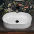 Lavabo da appoggio ovale 58x38 cm in acciaio inox bianco opaco  Goya