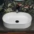 Lavabo da appoggio ovale 58x38 cm in acciaio inox bianco opaco  Goya