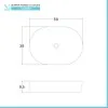 Lavabo da appoggio ovale 58x38 cm in acciaio inox bianco opaco  Goya