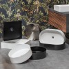 Lavabo da appoggio ovale 58x38 cm in acciaio inox bianco opaco  Goya