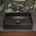 Lavabo da appoggio rettangolare 58x38 cm in acciaio inox nero opaco  Goya