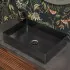Lavabo da appoggio rettangolare 58x38 cm in acciaio inox nero opaco  Goya