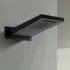 Soffione doccia a sbalzo 22x50 cm nero opaco in acciaio inox con cascata