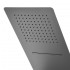 Soffione doccia a sbalzo slim 25x52 cm nero opaco in acciaio inox con cascata
