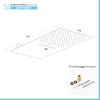 Soffione doccia a sbalzo slim 25x52 cm cromato in acciaio inox con cascata